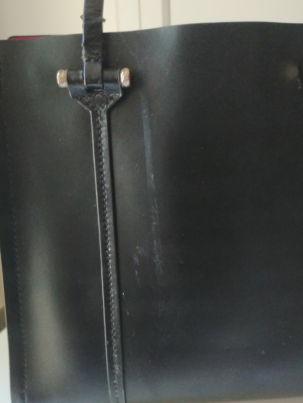 Kate Spade Black Structured Leather Bag with Bright Pink Trim - Picture 12 of 15